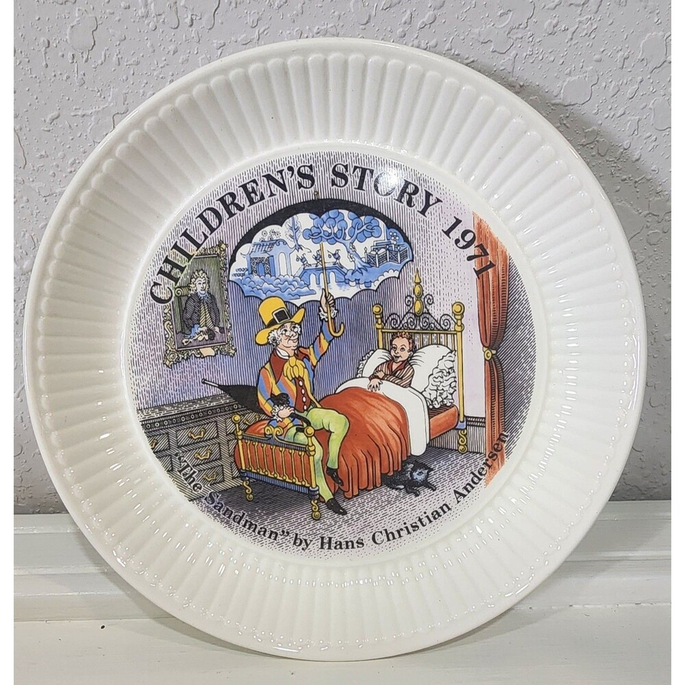 Vtg 1971 Wedgwood Childrens Story Plate The Sandman Hans Christian Andersen 6”